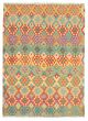 Bordered  Geometric Multi Area rug 6x9 Turkish Flat-weave 329317