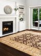Bordered  Traditional Brown Area rug 6x9 Indian Hand-knotted 330771