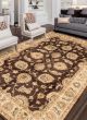 Bordered  Traditional Brown Area rug 6x9 Indian Hand-knotted 331087