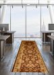 Bordered  Traditional Brown Runner rug 16-ft-runner Afghan Hand-knotted 331108