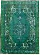 Carved  Transitional Green Area rug 8x10 Turkish Hand-knotted 332354