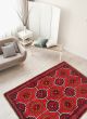 Bordered  Tribal Red Area rug 3x5 Afghan Hand-knotted 333008