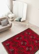 Bordered  Tribal Red Area rug 3x5 Afghan Hand-knotted 333719