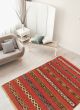 Carved  Tribal Red Area rug 3x5 Turkish Hand-knotted 334914