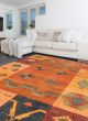 Casual  Transitional Brown Area rug 9x12 Turkish Flat-weave 335729