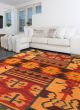 Casual  Transitional Red Area rug 5x8 Turkish Flat-weave 335744