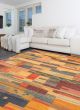 Casual  Transitional Green Area rug 6x9 Turkish Flat-weave 335817