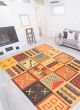 Casual  Transitional Orange Area rug 6x9 Turkish Flat-weave 336014