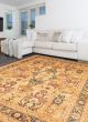 Bordered  Traditional Ivory Area rug 9x12 Pakistani Hand-knotted 337665