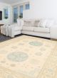 Bordered  Traditional Ivory Area rug 10x14 Pakistani Hand-knotted 339080