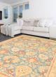 Bordered  Traditional Blue Area rug 9x12 Pakistani Hand-knotted 341302