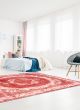 Bordered  Transitional Red Area rug 9x12 Turkish Hand-knotted 342237