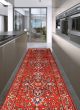 Bordered  Traditional Red Runner rug 24-ft-runner Indian Hand-knotted 344324