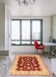 Bordered  Traditional Red Area rug 4x6 Afghan Hand-knotted 346299