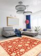 Bordered  Traditional Red Area rug 6x9 Afghan Hand-knotted 346344