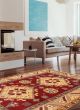 Bordered  Traditional Red Area rug 4x6 Indian Hand-knotted 346898