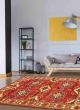 Bordered  Traditional Red Area rug 4x6 Afghan Hand-knotted 347256