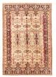 Bordered  Traditional Ivory Area rug 6x9 Turkish Hand-knotted 347587