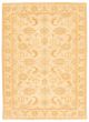 Bordered  Vintage Ivory Area rug 6x9 Turkish Hand-knotted 347642