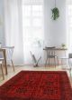 Bordered  Traditional Red Area rug 4x6 Afghan Hand-knotted 348097