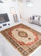 Bordered  Traditional Ivory Area rug 9x12 Indian Hand-knotted 348569