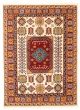 Bordered  Traditional Ivory Area rug 5x8 Indian Hand-knotted 348572