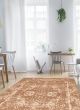 Casual  Transitional Brown Area rug 4x6 Indian Hand-knotted 350302