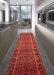 Bordered  Traditional Red Runner rug 14-ft-runner Persian Hand-knotted 353691