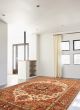 Bordered  Traditional Ivory Area rug 9x12 Indian Hand-knotted 354955