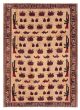 Bordered  Tribal Brown Area rug 5x8 Afghan Hand-knotted 358215
