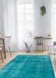 Overdyed  Transitional Green Area rug 5x8 Turkish Hand-knotted 360771