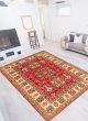Bordered  Traditional Red Area rug 6x9 Afghan Hand-knotted 361355