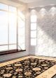 Bordered  Traditional Black Area rug 9x12 Afghan Hand-knotted 362438