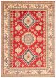 Bordered  Traditional Red Area rug Unique Afghan Hand-knotted 363651