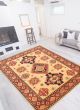 Bordered  Traditional Ivory Area rug 8x10 Afghan Hand-knotted 364106