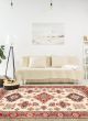 Bordered  Traditional Ivory Area rug 6x9 Afghan Hand-knotted 364395