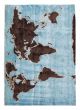 Casual  Novelty Blue Area rug Unique Indian Hand-knotted 364842