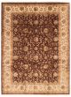 Bordered  Traditional Brown Area rug 9x12 Indian Hand-knotted 369317