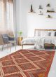 Flat-weaves & Kilims  Geometric Red Area rug Unique Turkish Flat-Weave 369874