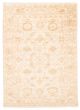 Bordered  Traditional Ivory Area rug 5x8 Indian Hand-knotted 370249