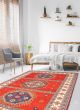 Bordered  Traditional Red Area rug 5x8 Indian Hand-knotted 370528