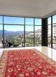 Bordered  Traditional Red Area rug Unique Turkish Hand-knotted 372208
