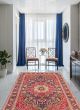 Bordered  Traditional Blue Area rug 6x9 Turkish Hand-knotted 372728