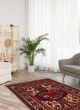 Bordered  Tribal Red Area rug 3x5 Afghan Hand-knotted 372915