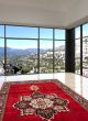 Bordered  Traditional Red Area rug 8x10 Turkish Hand-knotted 373109