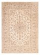 Bordered  Traditional Ivory Area rug 8x10 Persian Hand-knotted 373671
