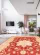 Bordered  Traditional Red Area rug 10x14 Afghan Hand-knotted 374798
