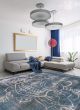 Novelty  Transitional Blue Area rug 8x10 Turkish Hand-knotted 374958