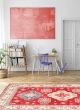 Bordered  Traditional Red Area rug 6x9 Afghan Hand-knotted 376593