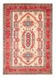 Bordered  Traditional Ivory Area rug 6x9 Afghan Hand-knotted 376958